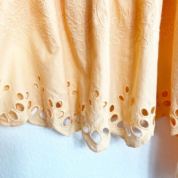 UNIVERSAL THREAD BLOUSE WOMENS SMALL ORANGE EMBROIDERED CUTOUT BALLOON TOP - Picture 4 of 7